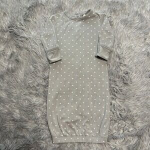 Quincy Mae Baby Bamboo Gown Gray White Infant 0-3 Months Unisex